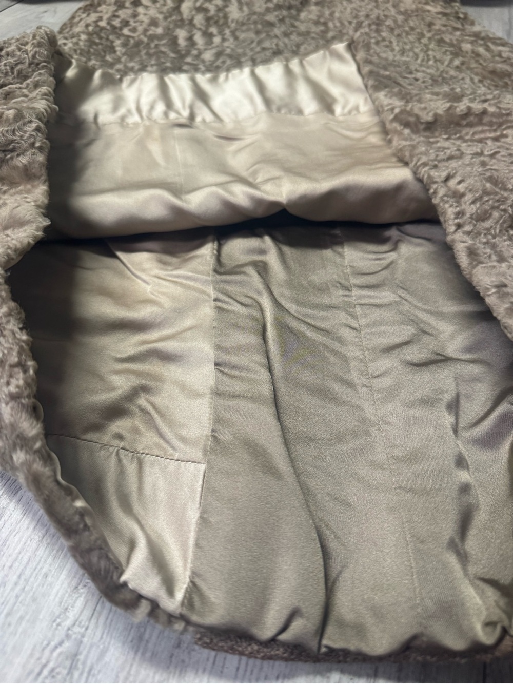 RARE! Vintage Real Mink Fur 2-Pc Persian Lamb Coat Matching Skirt Meisel-Pesky - Picture 7 of 8